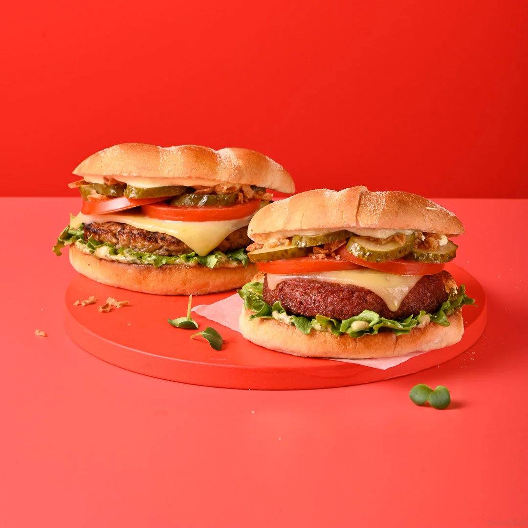 Green Vegetables on a Red Background – Commercial Photography Portfolio