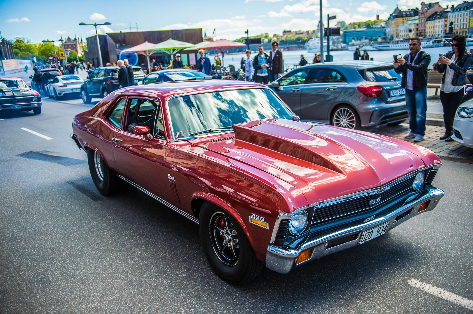 Red Car, Candid Moment – Editorial Automotive Photography