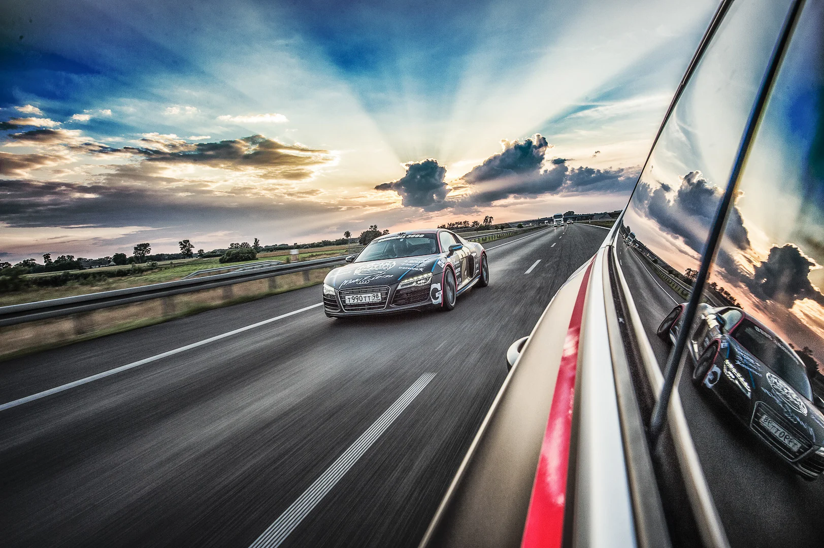 Black Car Driving on a Road – Editorial Automotive Photography