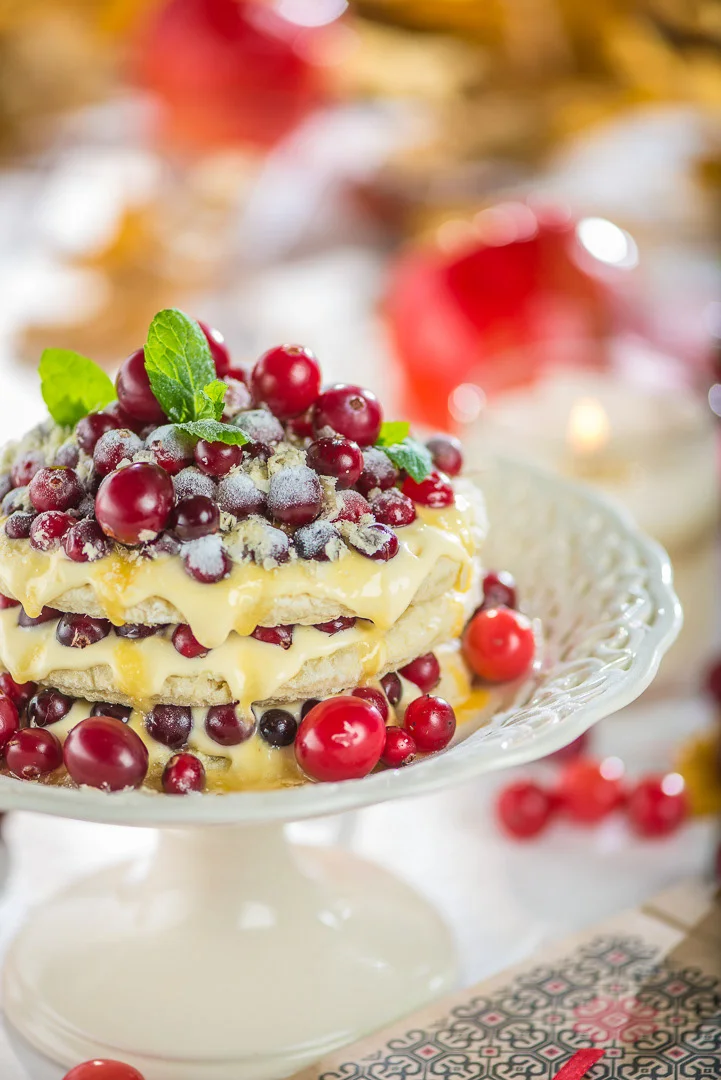 Red Berries and Cream Dessert – Commercial Food Photography