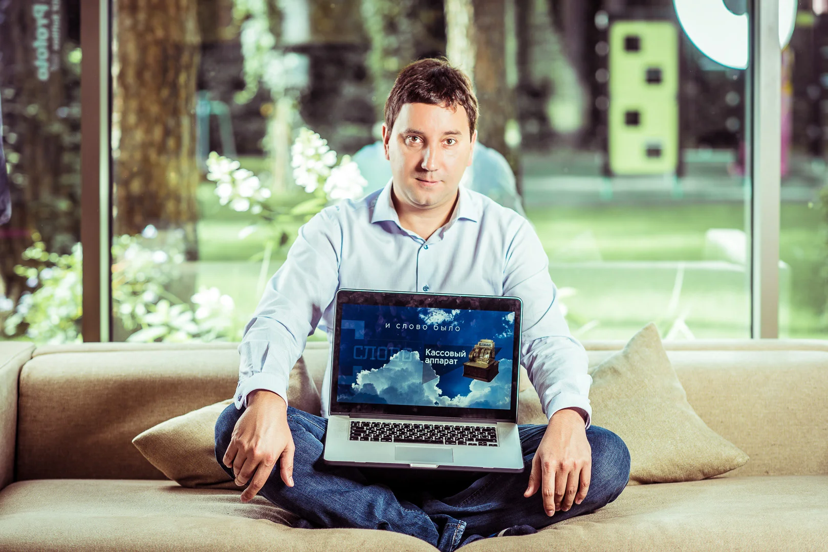 Man Sitting on a Sofa – Editorial Portrait Image