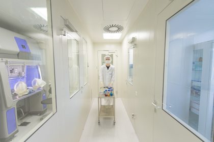 Factory Interior, Medical Equipment Cart – Corporate Industrial Image