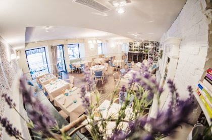 Interior: Bright Restaurant with Tables – Interior Design Photography