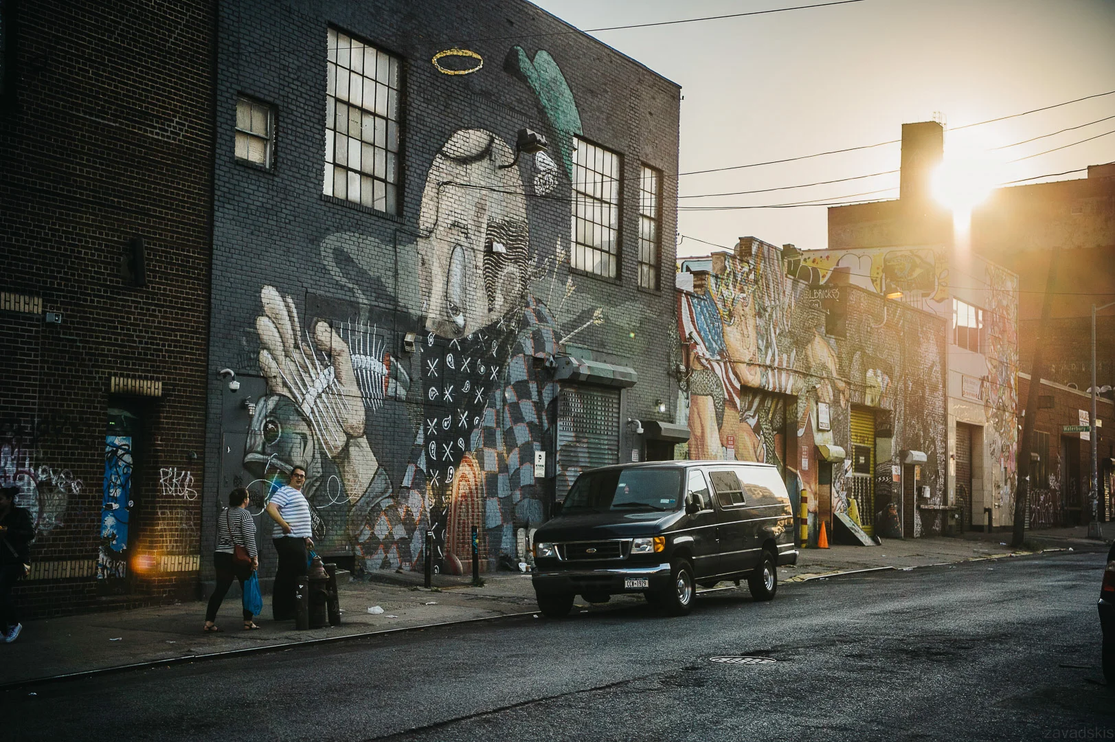 Two People Walking on a City Street – Destination Photography