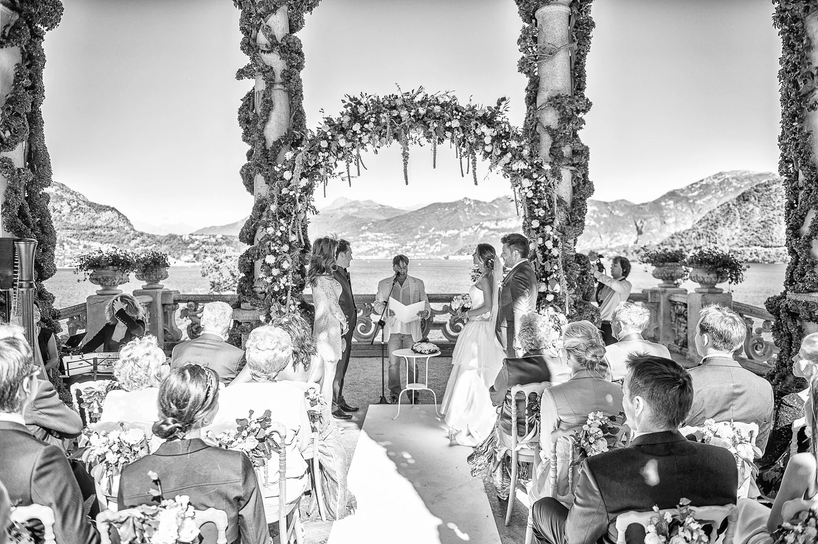 Wedding Ceremony in a Garden, Couple Exchanging Vows – Romantic Wedding Image